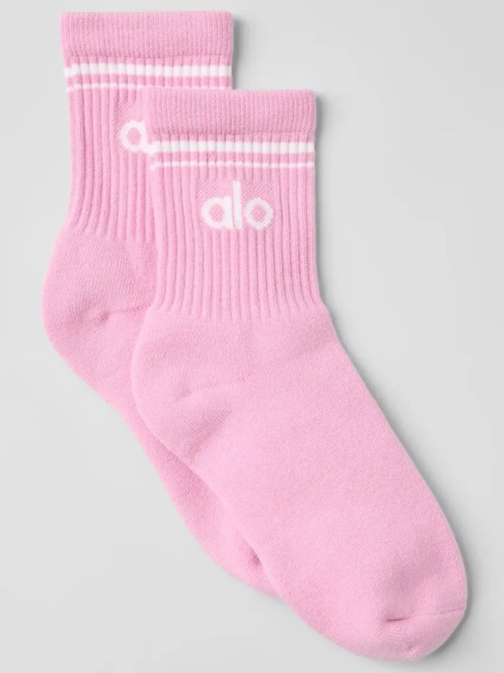 ALO Yoga Sweet Pink Half Crew Throwback Socks